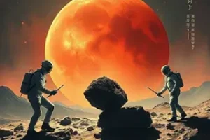 tinta de caneta em meteorito de Marte