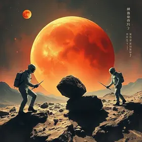 tinta de caneta em meteorito de Marte