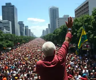 comitiva de Lula na Avenida Paulista